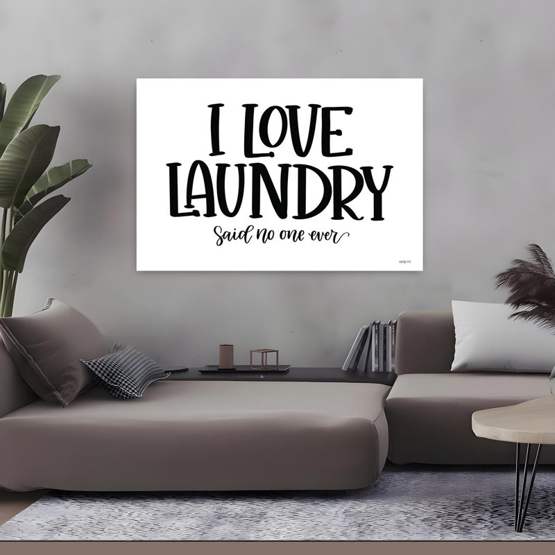 I Love Laundry, art contemporain abstrait, H 32 po x l 48 po