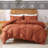 Solayne Boho Tufted Duvet Cover Set – Textured Geometric Pattern, Pumpkin Color, Corner Ties & Zipper Closure-111549005-111549003