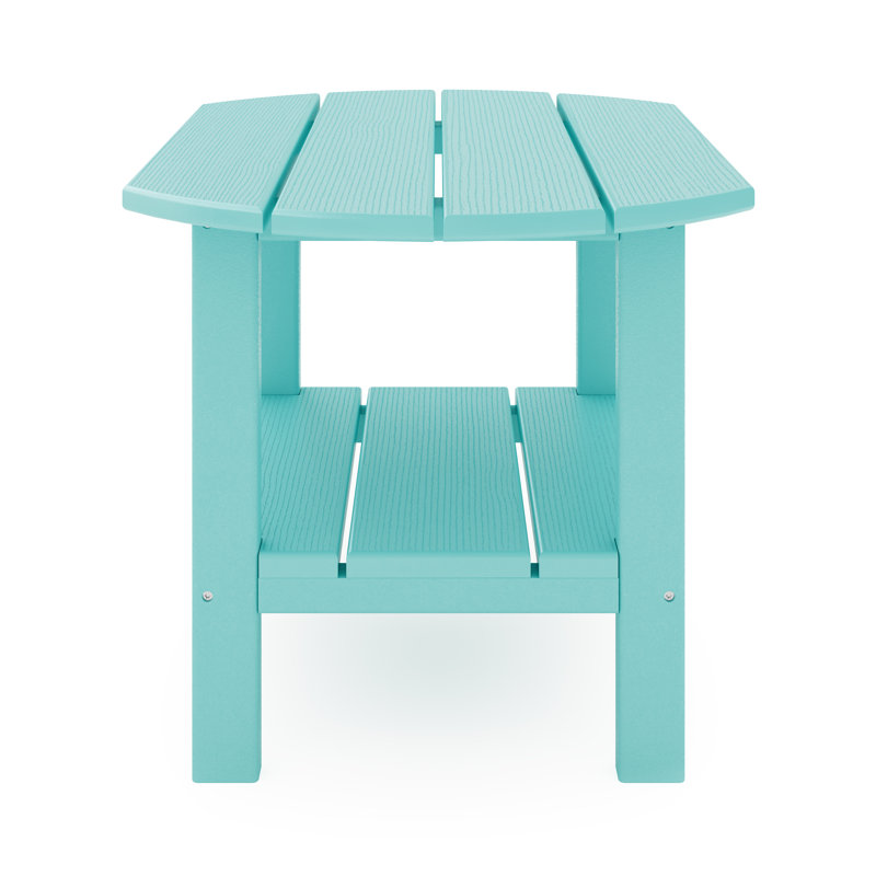 Table d'appoint ovale d'extérieur Ippolito, Bleu sarcelle Gulf Shores, Bleu sarcelle Gulf Shores