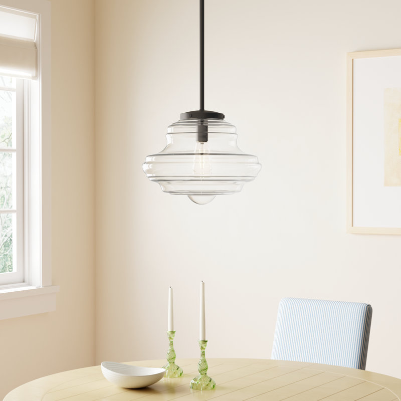 Marah 1-Light Dimmable Schoolhouse Single Pendant , Oil Rubbed Bronze
