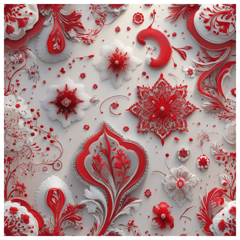 Tapis de bain floral rouge complexe, 24in W x 17in L