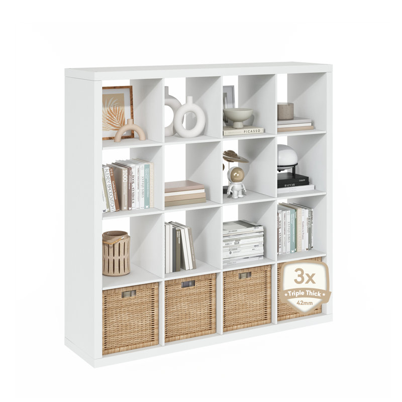 Organisateur de rangement cubique, Blanc, (16 tablettes) H 56,85 po x l 57,4 po x P 15,35 po