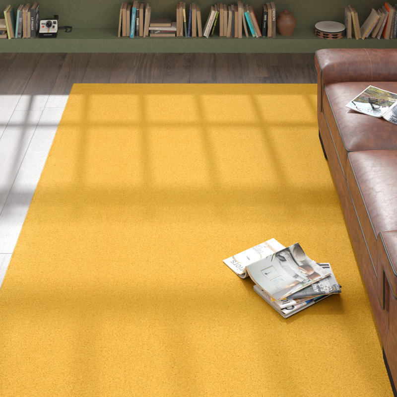 Tapis jaune uni Mullican Sandy, Tapis de couloir 2 pi x 6 pi