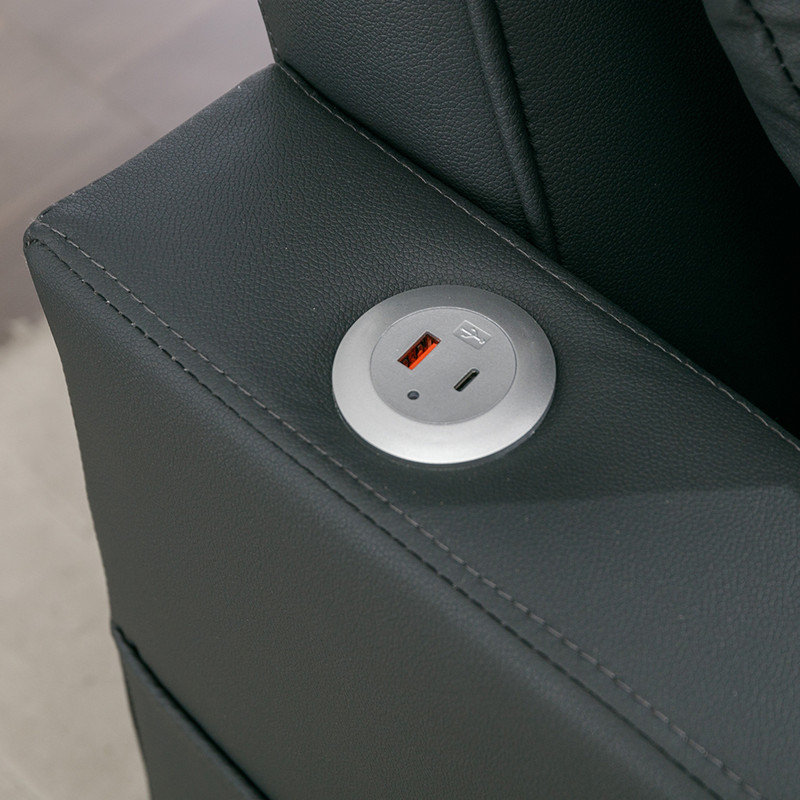 Fauteuil convertible 68 po Gerasimos, Similicuir noir