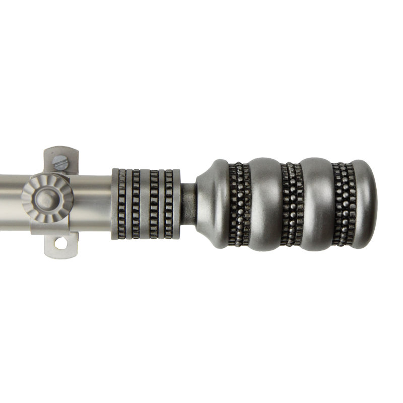 Tringle à rideaux simple 0,81 po Parinaaz, Nickel satiné, 28 à 48 po (de chaque côté)