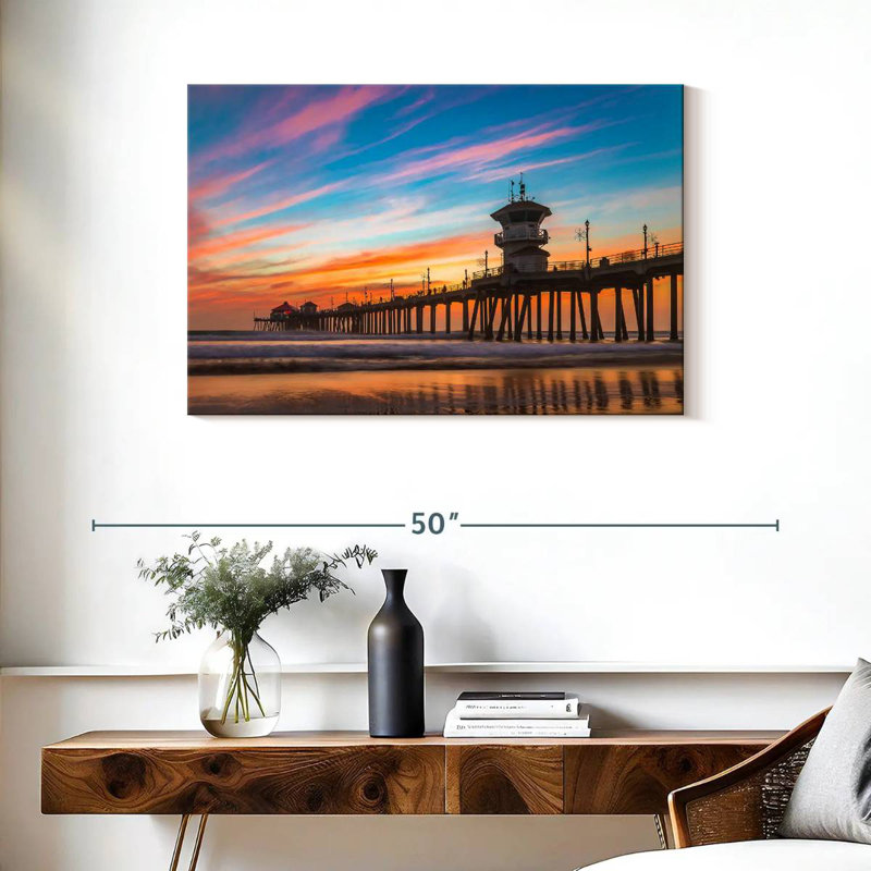 Aletra California Beach Dock au coucher du soleil, H 24 po x l 36 po