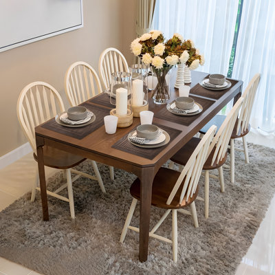 Placemats Set of 6 PVC Woven Brown Rectangular
