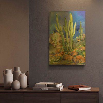 « Paysage désertique I » de Paul Brent, tableau mural en métal doré, 30,5 x 40,5 cm