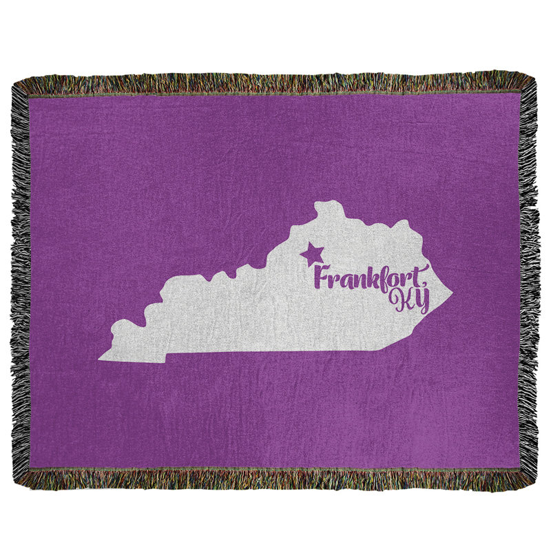 Jeté en coton tissé frankfort kentucky, l 37 po x L 52 po, Violet