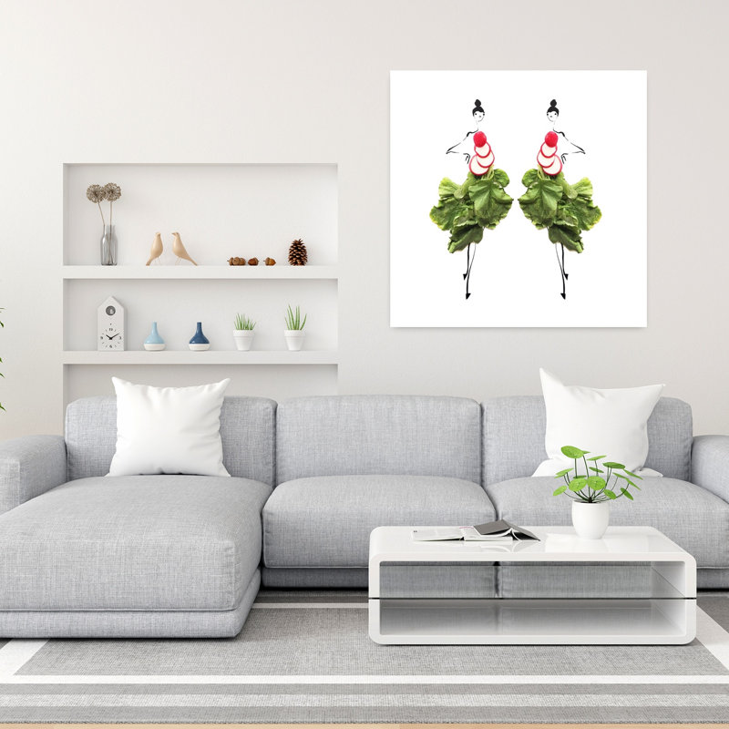 Radis vert, mode, plante minimaliste moderne, art mural, H 36 po x l 36 po