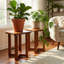 Petite table d'appoint carrée en bois de teck massif 14x14x17