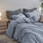 MooMee Duvet Cover Set with Zipper Closure & 8 Interior Ties 100% Washed Cotton Twill Soft Linen Like Textured-107383176-107383186