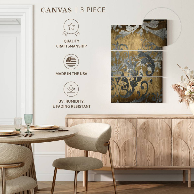 Damask In Gold I, 32'' H x 20'' W