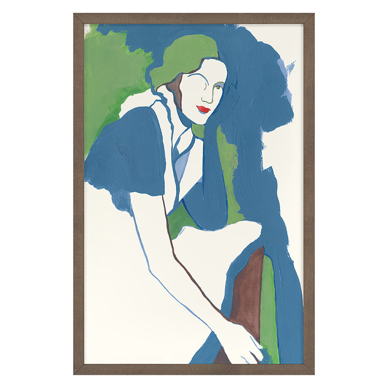 Flora Print by Melanie Amaral, 36" H x 24" W x 1.5" D, Walnut Framed