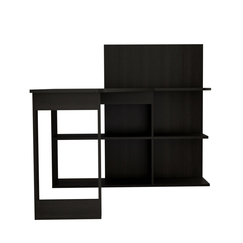 Bureau d'écriture, cinq tablettes ouvertes, Noir