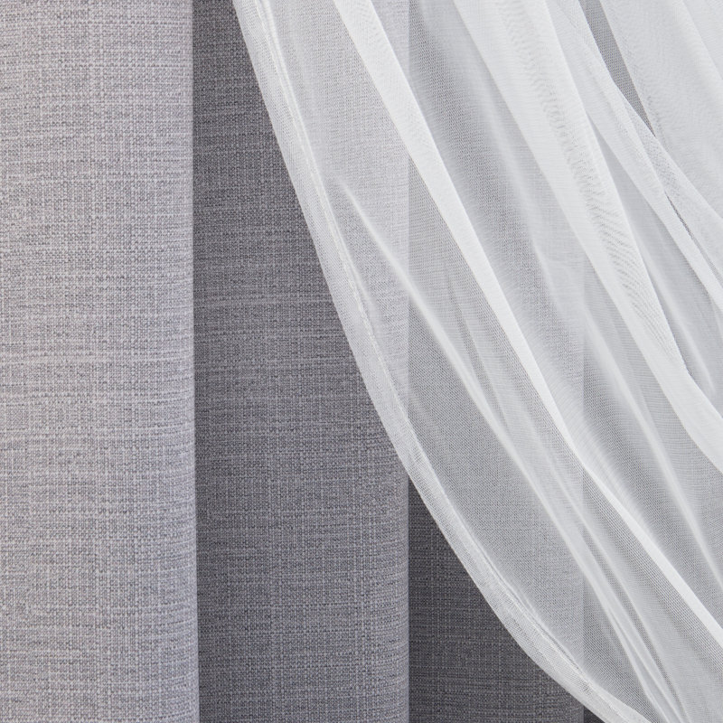 Basketweave Curtain, 52" W x 84" L, Beige