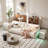 Elsun Nightstand with Wireless Charging Station, LED Light and 3 Drawers-92543925