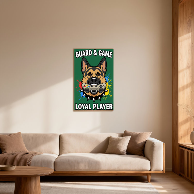 Animals Guard And Game Loyal Player Dog With Controller, 48" H x 32" W