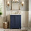 Meuble-lavabo autoportant 24 po avec lavabo en céramique, armoire en bois massif avec pieds en forme de boule et tablette réglable, bleu / vert / blanc-1593540157