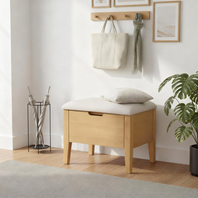 Mini banc Oslo avec tiroir, chêne américain