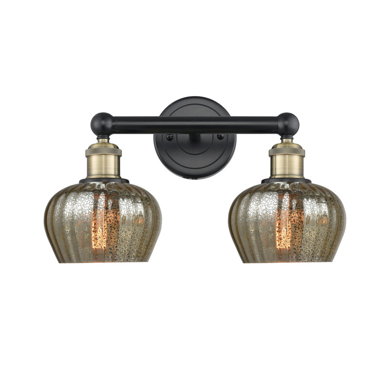 Éclairage pour meuble-lavabo à 2 lumières, Laiton antique noir, Mercurisé