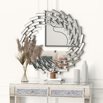 Beveled Frameless Gear Accent Wall Mirror