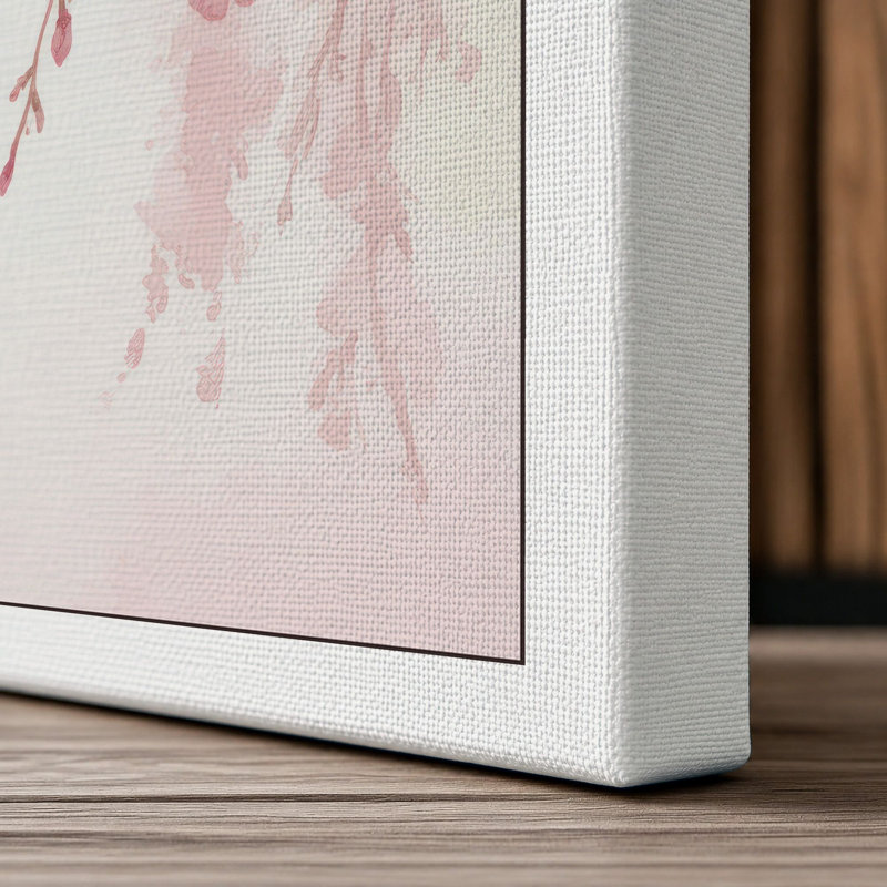 Moonlit Cherry Blossom Botanical 1 Piece Wrapped Canvas Wall Art, 36x24 - 91.4 x 61.0 cm, White Border