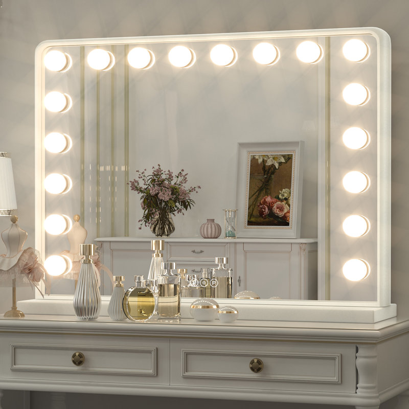 Miroir Jahziyah, 24 po x 32 po, Blanc