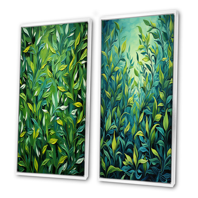 Ensemble de salon Herbs Tarragon Tales IV - Herbs Wall Art, Cadre flottant blanc, H 32 po x l 33 po