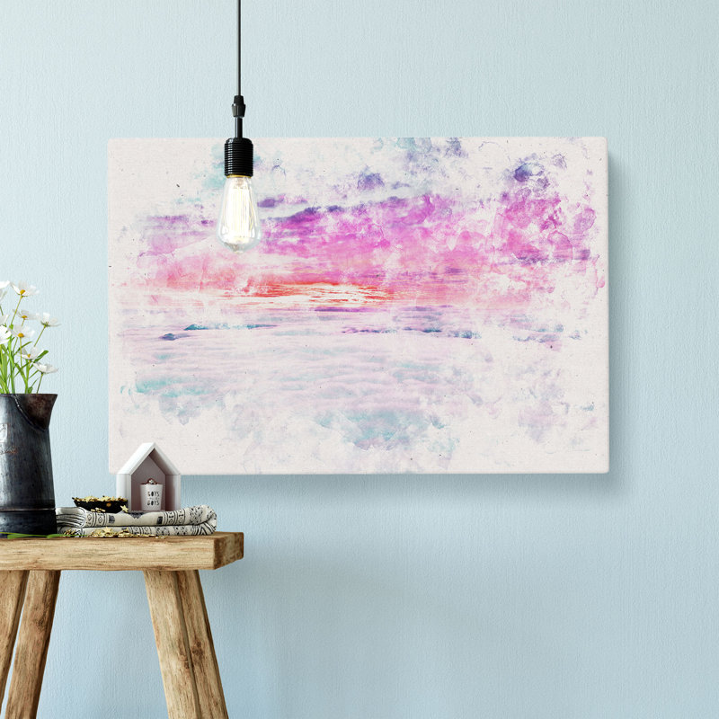 Ocean of Clouds Watercolour - Wrapped Canvas, 35cm H x 50cm W x 3cm D