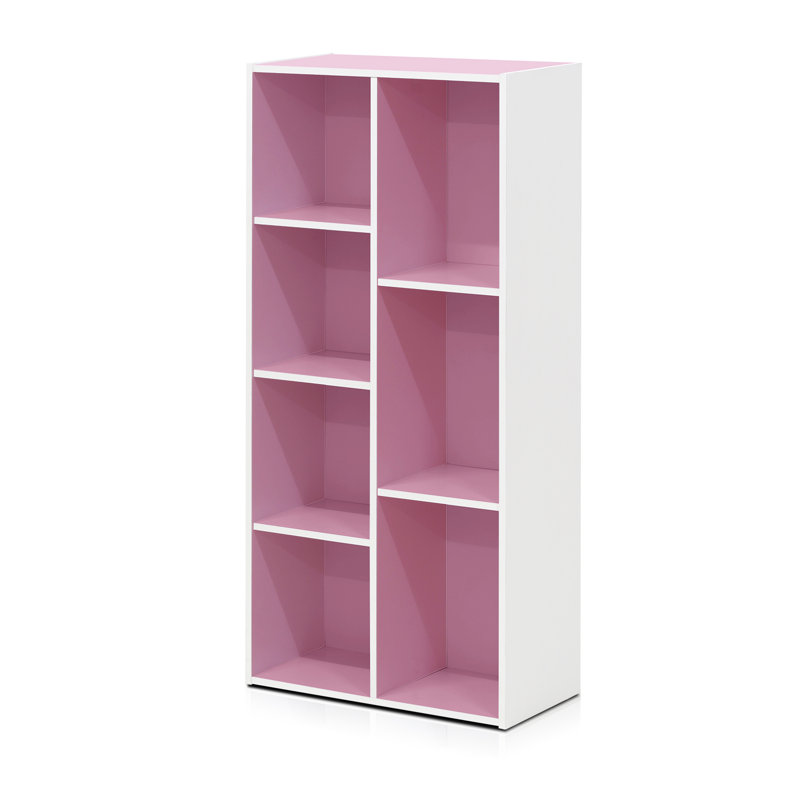O'Quinn 7-Cube Reversible Open Shelf, White/Pink