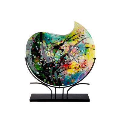 Scotchtown Black/Red/Yellow/Blue Glass Table Vase
