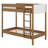 Twin Over Twin Upholstered Bunk Bed Frame With Ladder, Safety Guardrails