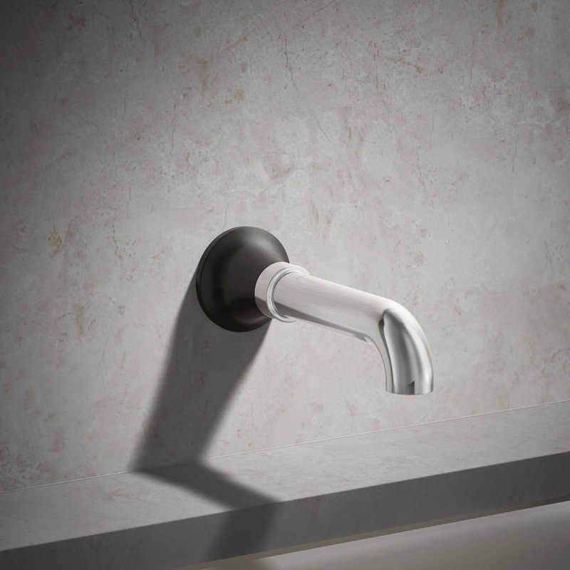 Bec de douche mural non inverseur Tone, Noir mat / argent