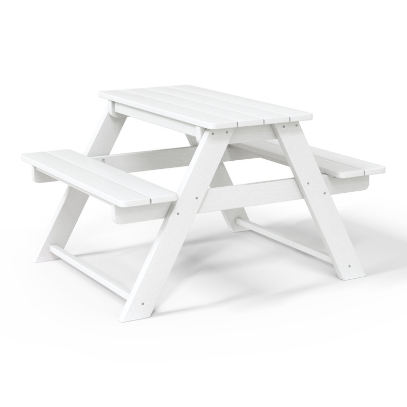 Table de pique-nique d'extérieur pour enfants, Blanc