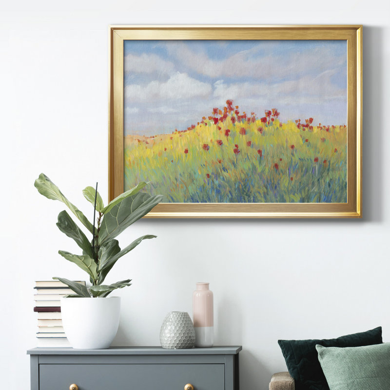 Summer Breeze Meadow II - peinture encadrée, Doré, H 26,5 po x l 36,5 po x P 1 po, Pas de tapis