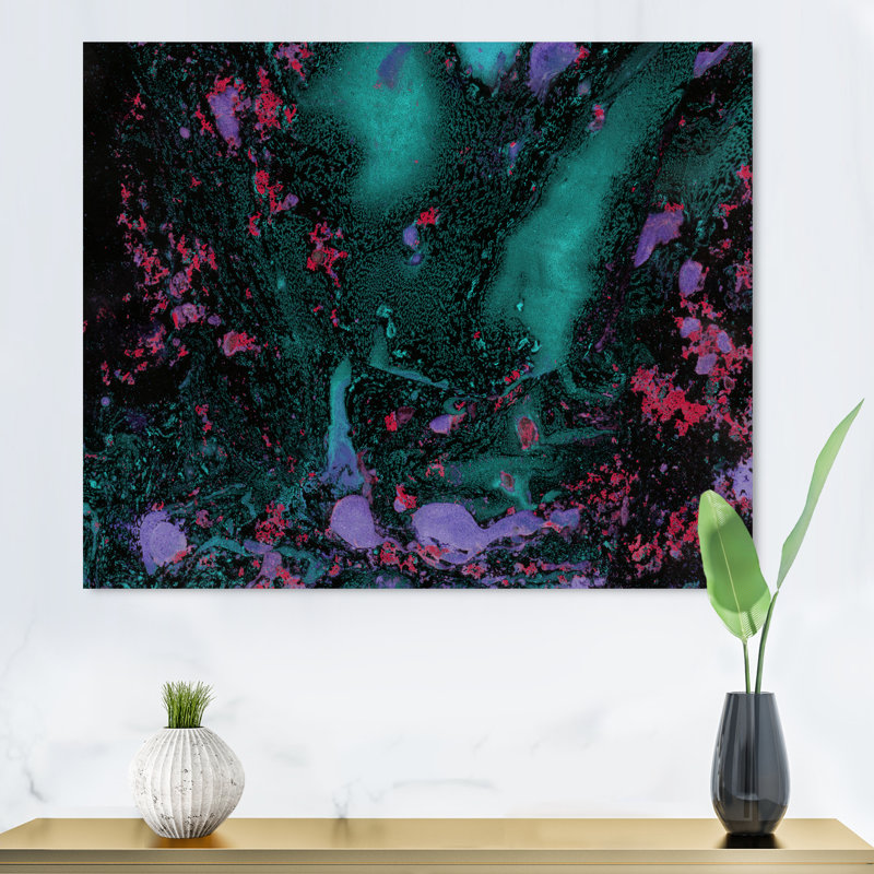 Green Marble Art Ripples - reproduction de cadre flottant sur toile, H 8 po x l 12 po x P 1 po, Toile tendue