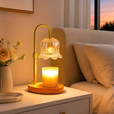 Flower Candle Warmer Lamp, Timer and Dimmable Light