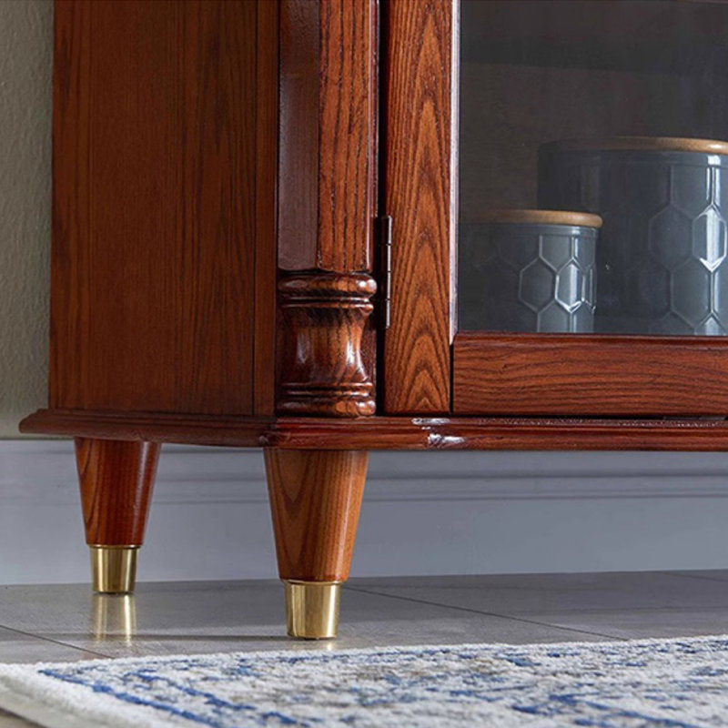 Buffet en bois massif brun noisette