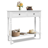 Console Table With Drawers, Narrow Wood Accent Sofa Table Entryway Table With Storage Shelf For Entryway, Front Hall, Hallway, Living Room