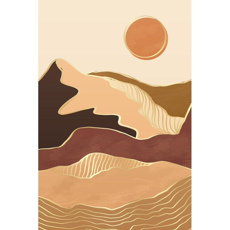 Abstract Boho Landscape - Wrapped Canvas Print, 46cm H x 30cm W