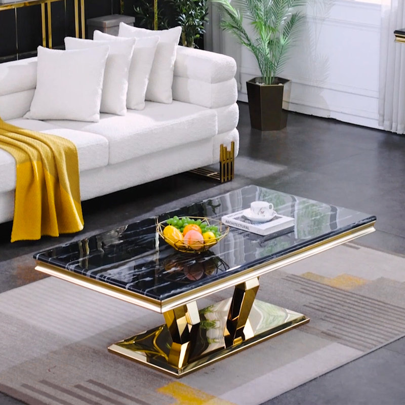 Marshilah Single Coffee Table, Black, Gold