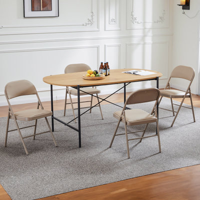 Ensemble de 4 chaises pliantes rembourrées en cuir