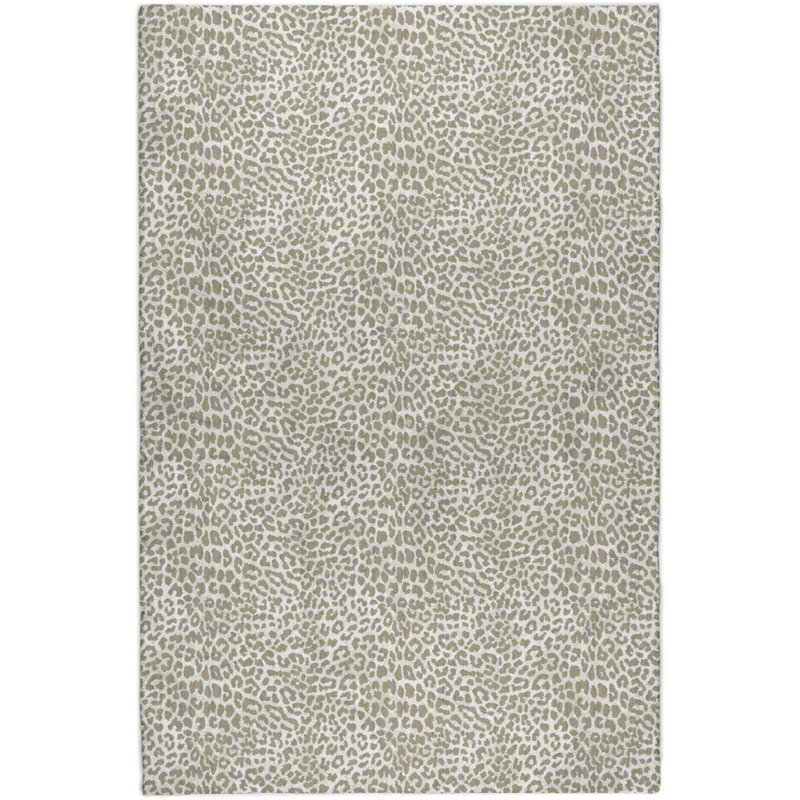 Tapis léopard de qualité supérieure lavable à la machine Dream ADS43, 10 pi x 14 pi, Taupe