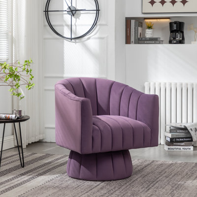 Murrow Upholstered Swivel Barrel Chair
