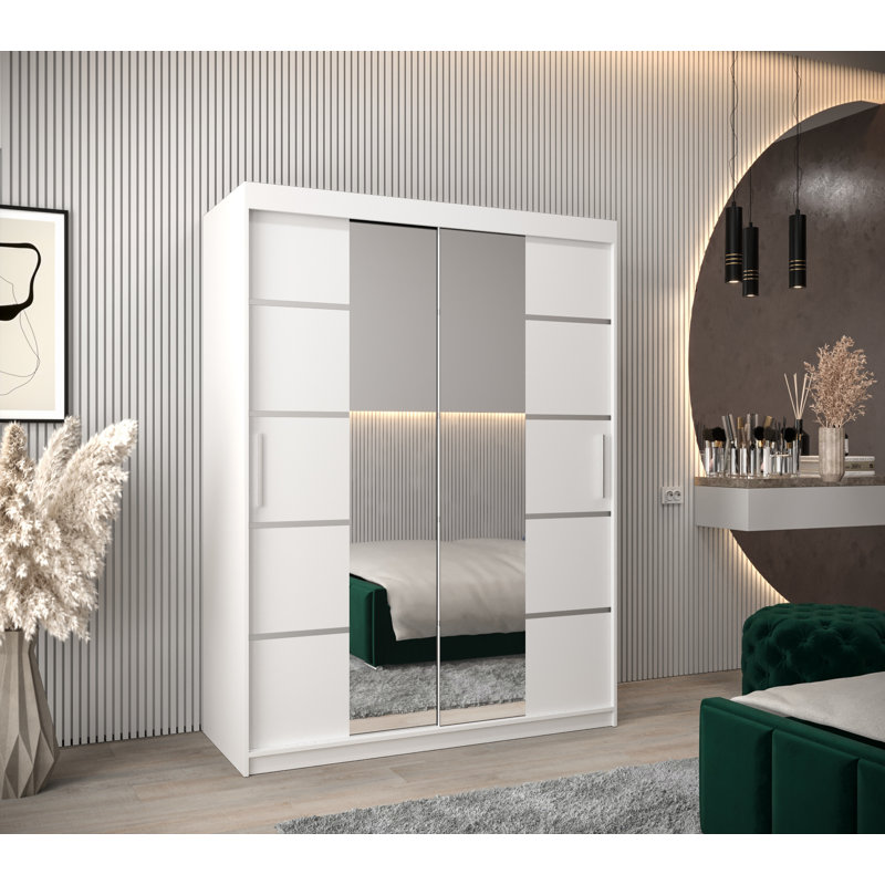 Ludly 2 Door Manufactured Wood Wardrobe, White Matt