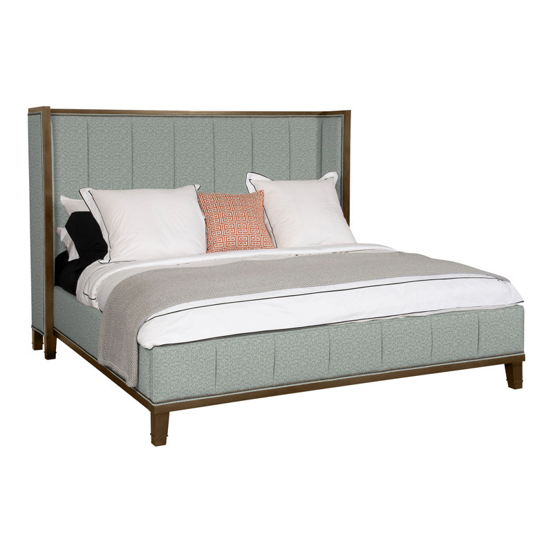 Mattingly Solid Wood Wingback Bed, Tuck Water, Yes, Havana
