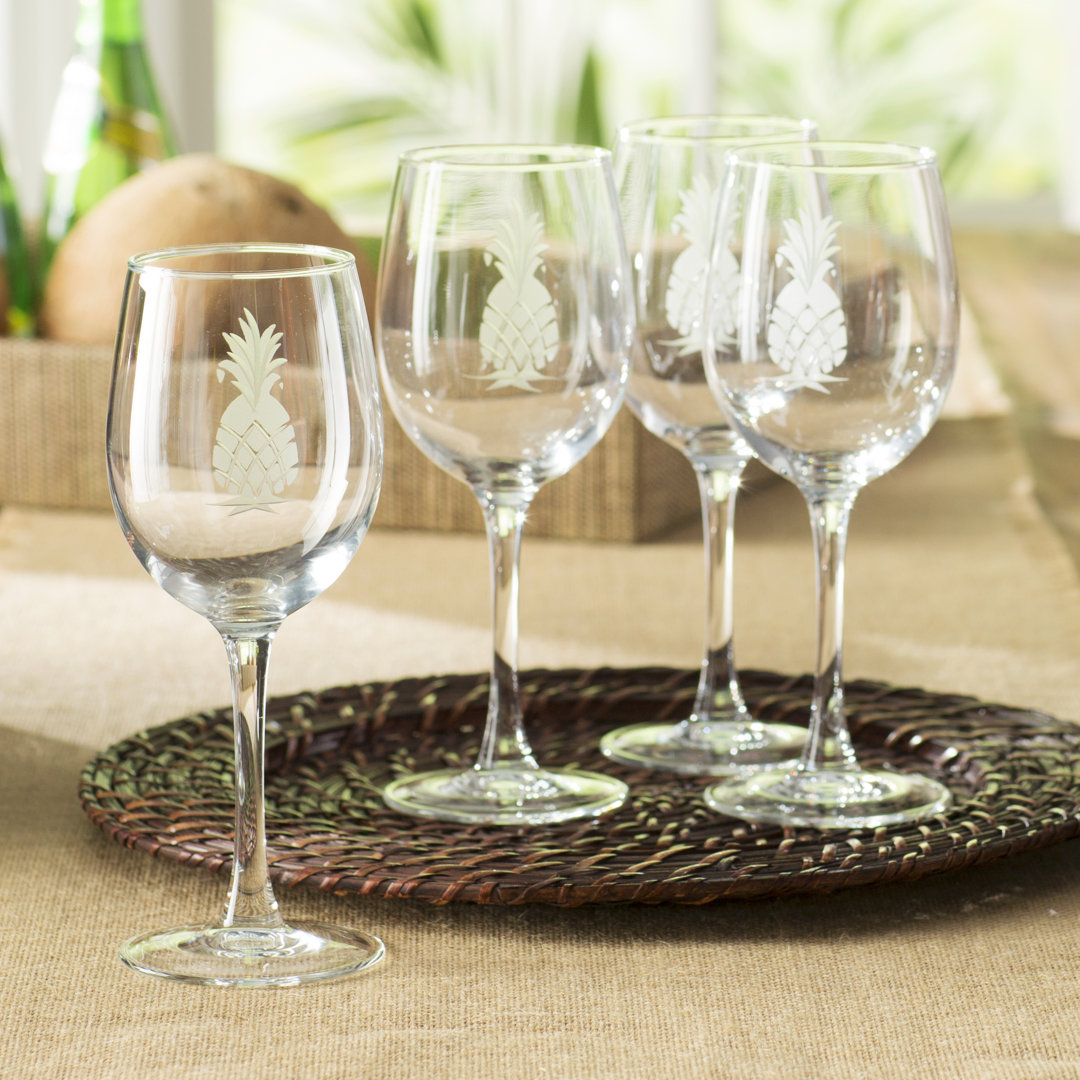 Wabasso 12oz. Wine Glass Set (Set of 4) Bay Isle Home™