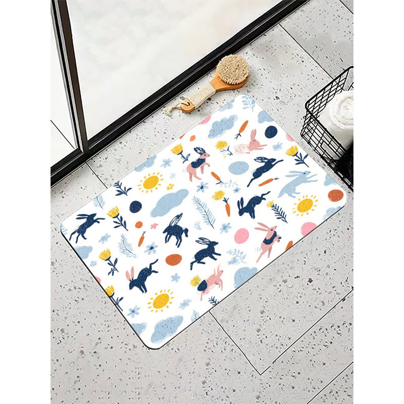 Tapis de bain Whimsical Bunny Spring, 16 x 24 po