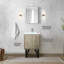 Meuble-lavabo rustique de 61 cm de large, comptoir en quartz blanc, robinet en métal et miroir de 46 cm - Finition teintée résistante aux égratignures